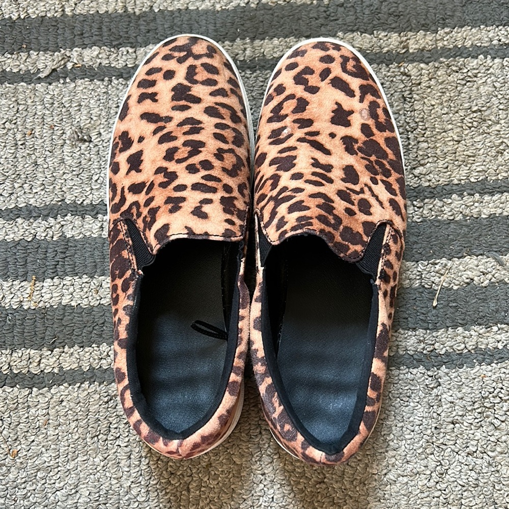 new york & company cheetah slip on sneakers